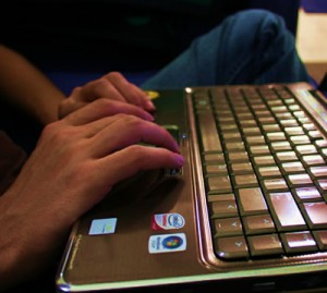 Person typing
