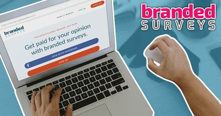 branded surveys website on laptop
