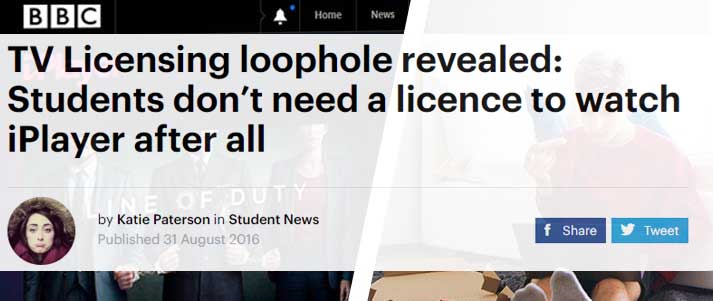 TV Licence headline