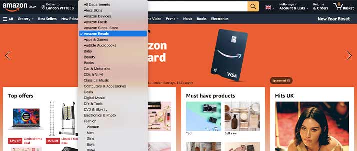 Amazon Resale screenshot