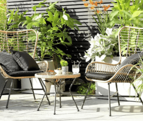 argos seats and table in garden