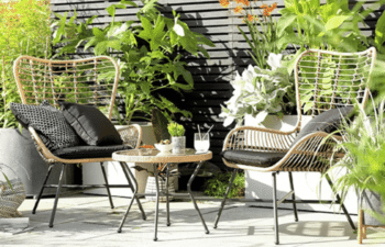 argos seats and table in garden