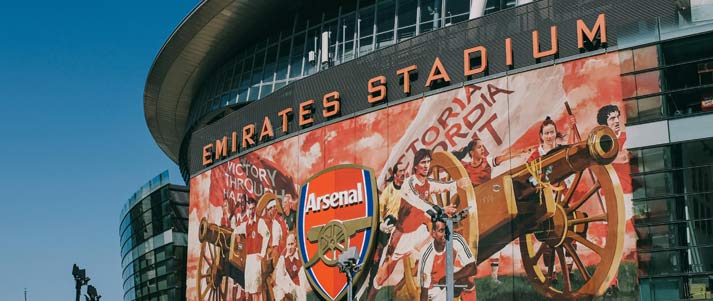 outside Arsenal's Emirates Stadium