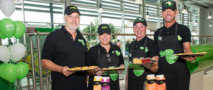 Asda employees giving out free food