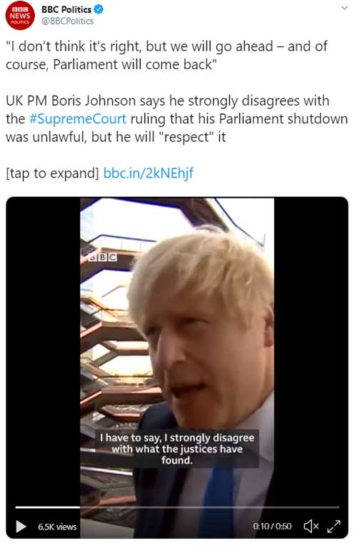BBC Politics tweet