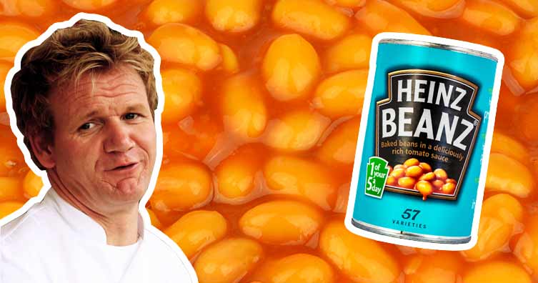 heinz baked beans can and gordon ramsay
