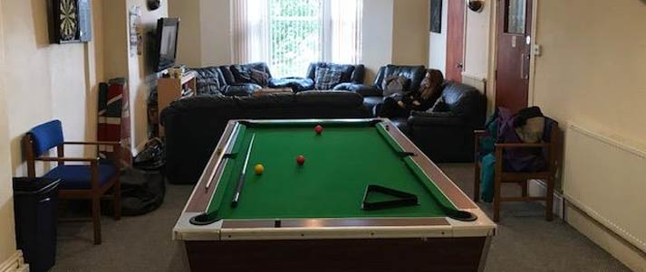 pool table in living room