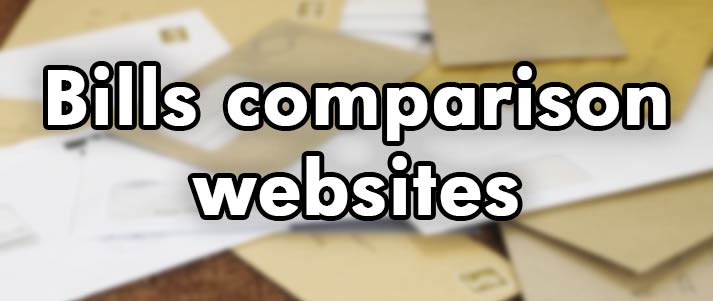 bills comparison websites written over pile of letters