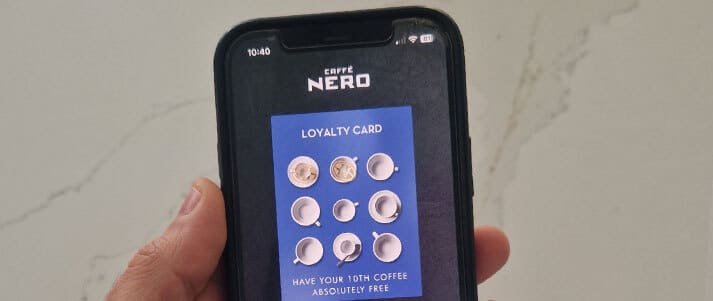 Caffe Nero Rewards app