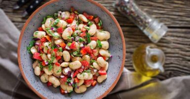 bean salad on plate