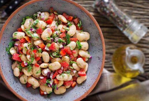 bean salad on plate