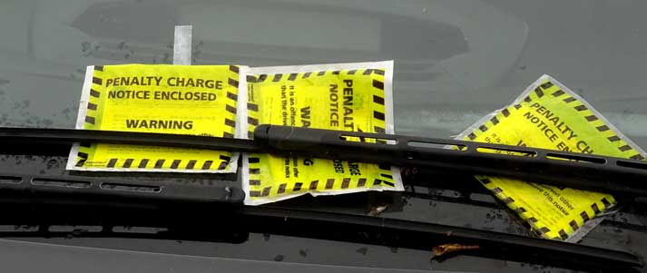 parking tickets on windscreen
