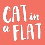 cat in a flat logo