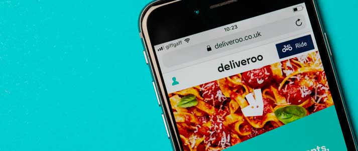 deliveroo website on phone