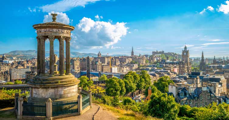 Edinburgh city skyline from Calton Hill