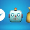 facebook messenger icon robot emoji and bag of money