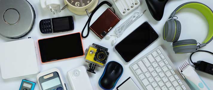 various gadgets on table