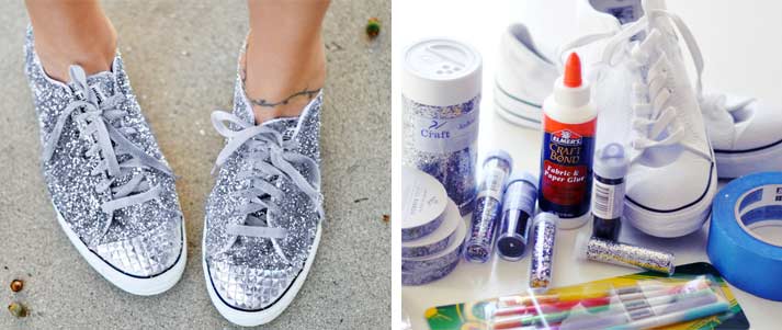 DIY glitter trainers