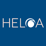 heloa logo on a blue background