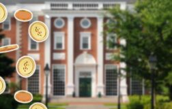 Harvard business school with coins