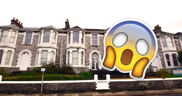 Britain's biggest student house with a shocked emoji in front of it