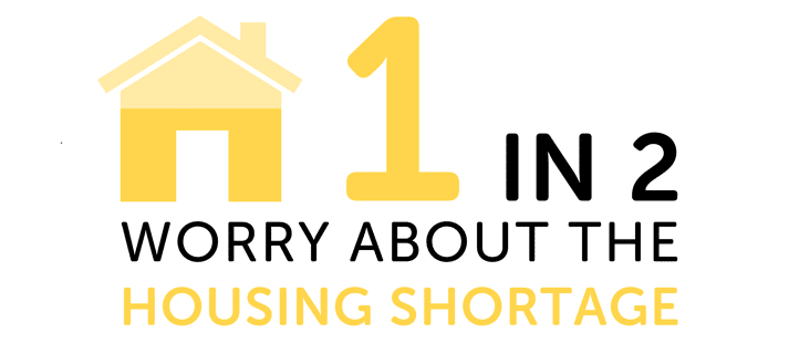 Infographic showing 1 in 2 worry about the housing shortage