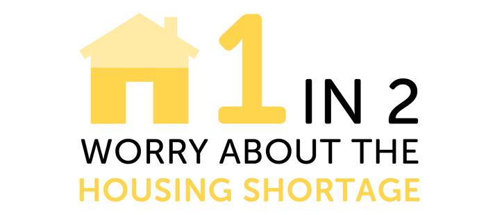 Infographic showing 1 in 2 worry about the housing shortage