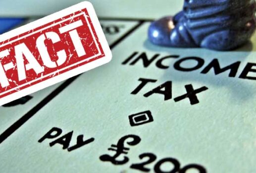 fact stamp over income tax square monopoly board