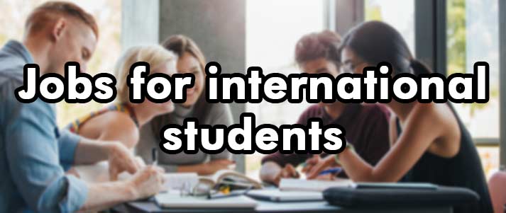 words jobs for international students written over study group