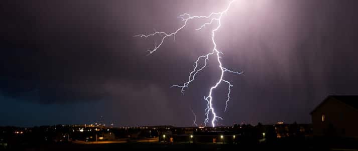 bolt of lightning in sky