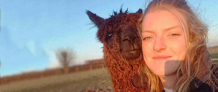 lucy and an alpaca