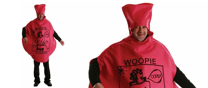 man wearing whoopie cushion costume