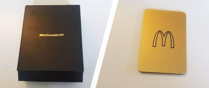 black gift card box next to mcdonald's gold card