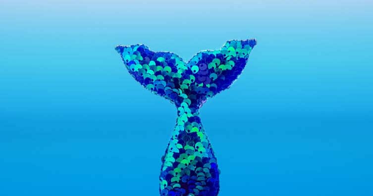 mermaid tail in ocean