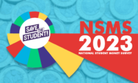 Pound coins and text saying 'NSMS 2023 National Student Money Survey'