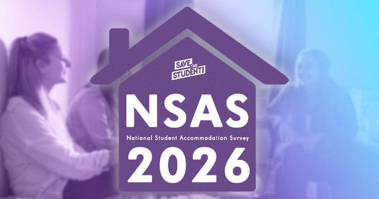 Purple house icon with "NSAS 2026 - National Student Accommodation Survey" written inside