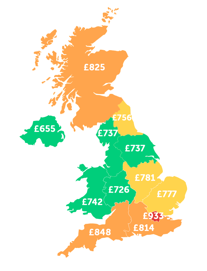 infographic about regional student spending