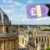 oxford university with pound note and mortarboard emojis