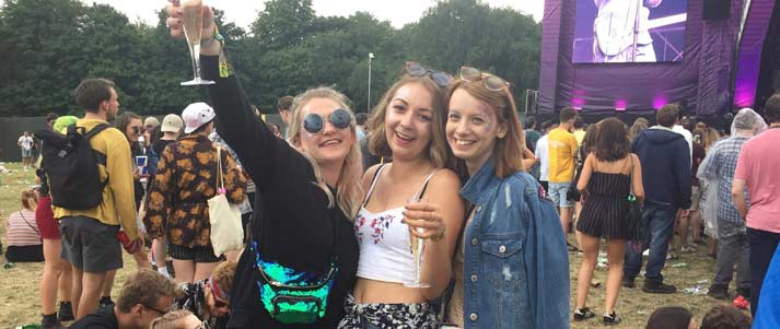 Three friends at Parklife festival