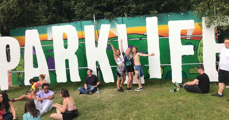 Young people at Parklife festival