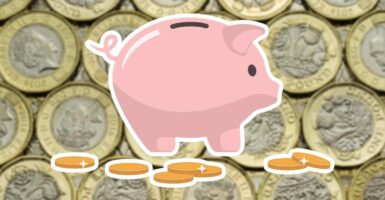 piggy bank and money