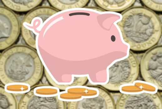 piggy bank and money