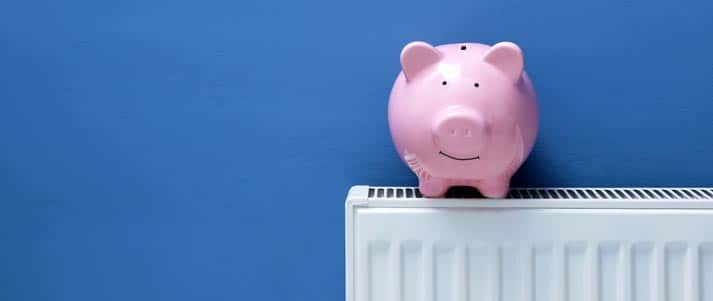 piggy bank on top of radiator