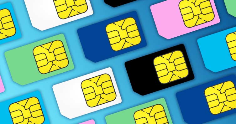 multi coloured sim cards