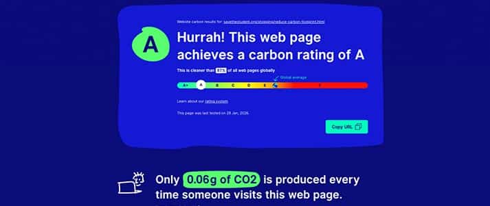 Screen shot of Save the Student website carbon emissions