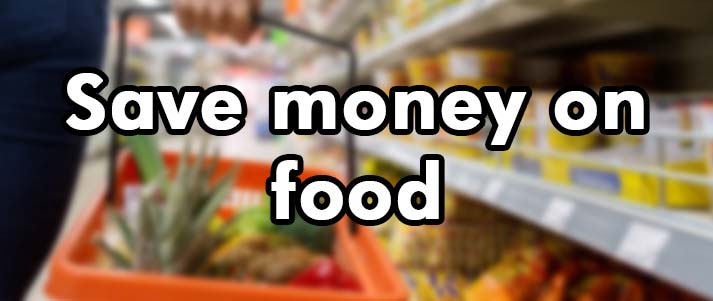 save money on food written over shopping basket