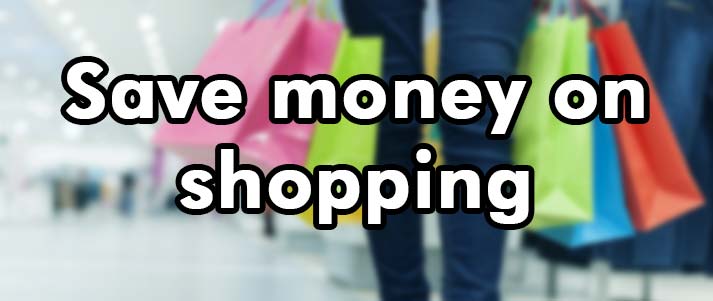 save money on shopping written over shopping bags
