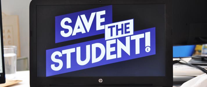 save the student on laptop screen