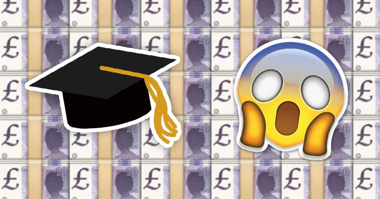 shocked face and graduate hat money