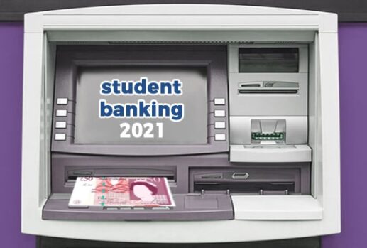 ATM with text 'student banking 2021'